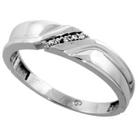 10K Gold Diamond Trio годежен сватбен пръстен комплект за него и нейното 3-части и 0. CTTW размер 7.5