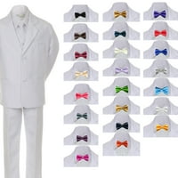 Момче тийнейджър официално сватбено парти бяло смокинг костюм жилетки комплекти сатен папий вратовръзка 8-20