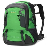 Haite Men Daypack Мулти джобове Пътувайте раница многофункционални водоустойчиви туристически раници с голям капацитет Момчета найлон Регулируема каишка жени Зелени 60L