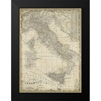 Vision Studio Black Modern Famed Museum Art Print, озаглавен - Персонализирана антикварна карта на Италия
