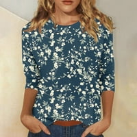 Ризи за фетернален ръкав за жени Сладки печат Графични тийнейджъри Блузи Небрежни плюс размер Основни върхове Пуловер Женски ризи