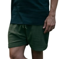 Къси панталони за мъже пролет лято летен плътно цвят памучен ленен джоб данте