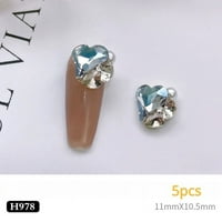 Луксозна кристална купчина нокти диамант искрящ ръчно изработена перлена декорация чар лъскав аксесоари за маникюр за маникюр