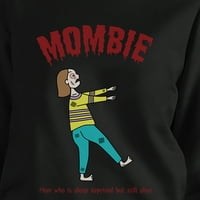 Mombie Sleep Lisived Rish Black Pullover Sweatshirt за нови майки