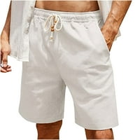 Мъжки къси панталони Небрежни разхлабени ежедневни еластични талии за летни плажни къси шорти плажове с еластични талии и джобове