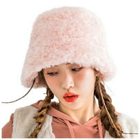 Umitay Women's Volume Wool Fisherman's Cap с уплътнена есен и зимна топла цветна плюшена шапка