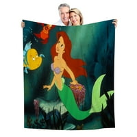 Русалка Ariel Charm Princess Flannel Throing Одеяла Лека ултра меко покритие на леглото супер меко за баща мама, 32x 80x