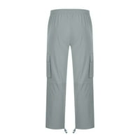 Voncos мъжки товарни панталони просветка- прав тип на открито множество джобове за теглене фитнес ежедневни спокойни годни леки товарни панталони панталони сив размер 3xl