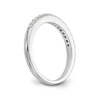 Солиден 14k бяло злато диамантен сватбена лента с пръстен 5