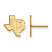 Солидни 14k жълто злато официален Тексас Aandm University Small Post Oblings