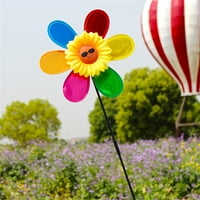 Goodhd Balcony Sunflower Windmill Wind Spinner ярки цветове градина